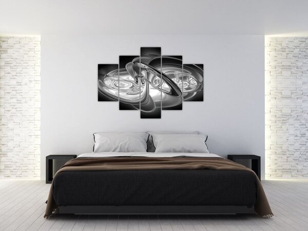 Slika moderne sive apstrakcije (150x105 cm)
