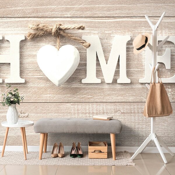 Tapeta s natpisom Home u vintage dizajnu