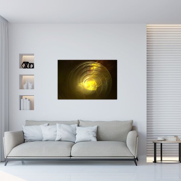 Slika žute apstraktne spirale (90x60 cm)