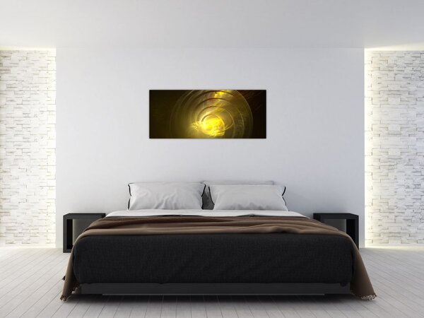 Slika žute apstraktne spirale (120x50 cm)