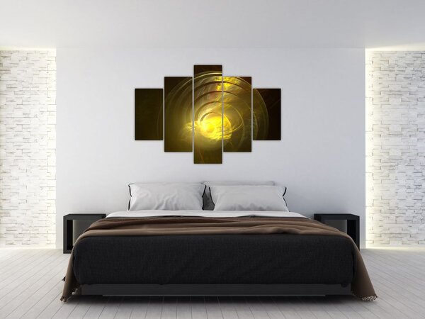 Slika žute apstraktne spirale (150x105 cm)