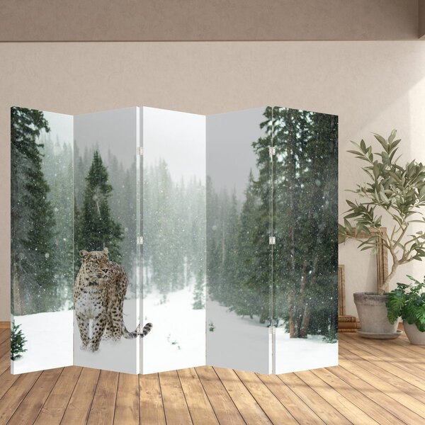 Paravan - Leopard u snijegu (210x170 cm)