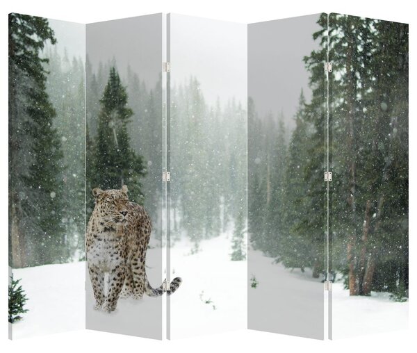 Paravan - Leopard u snijegu (210x170 cm)