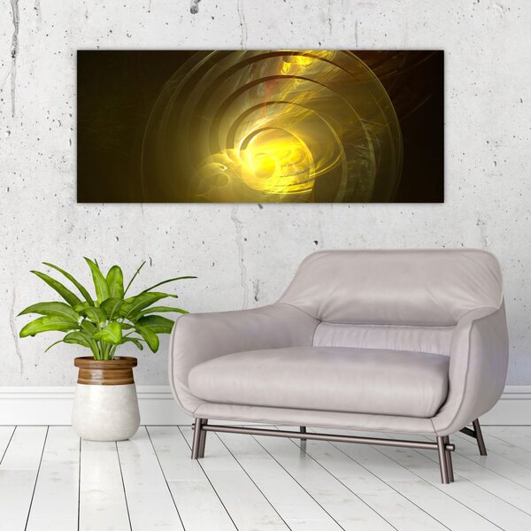 Slika žute apstraktne spirale (120x50 cm)