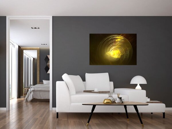 Slika žute apstraktne spirale (90x60 cm)