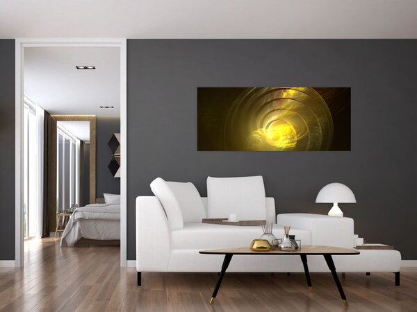 Slika žute apstraktne spirale (120x50 cm)