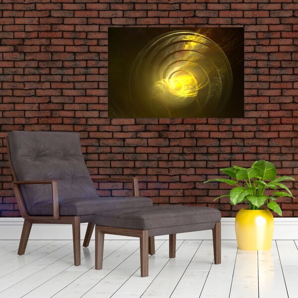 Slika žute apstraktne spirale (90x60 cm)