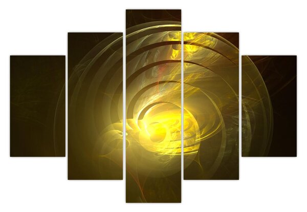 Slika žute apstraktne spirale (150x105 cm)