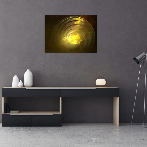 Slika žute apstraktne spirale (70x50 cm)