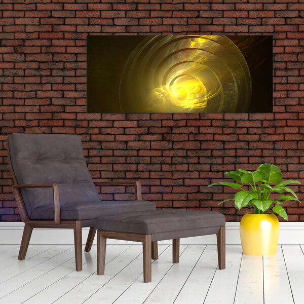 Slika žute apstraktne spirale (120x50 cm)