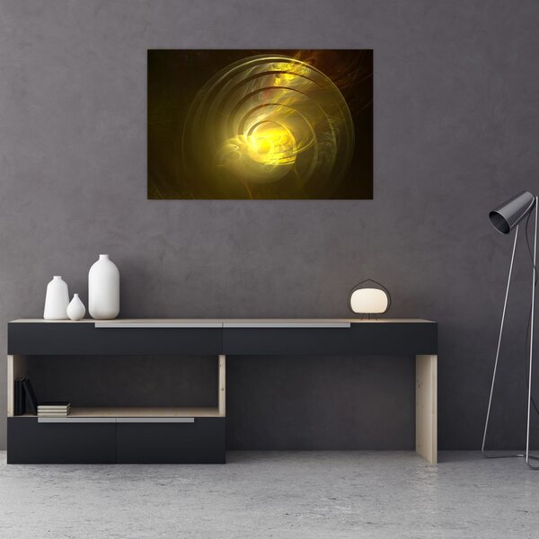Slika žute apstraktne spirale (90x60 cm)