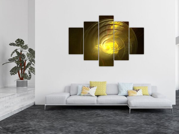 Slika žute apstraktne spirale (150x105 cm)