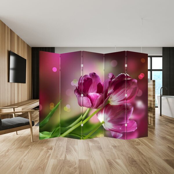 Paravan - Ružičasti tulipani (210x170 cm)