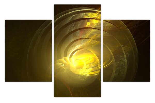 Slika žute apstraktne spirale (90x60 cm)