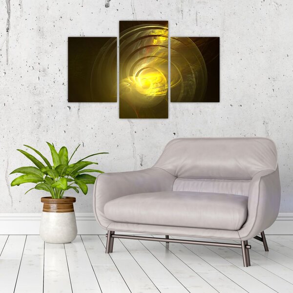 Slika žute apstraktne spirale (90x60 cm)