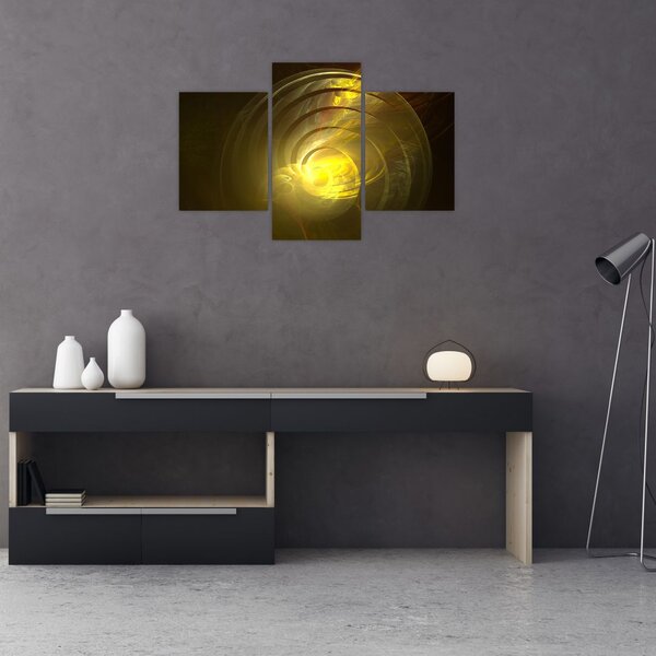 Slika žute apstraktne spirale (90x60 cm)