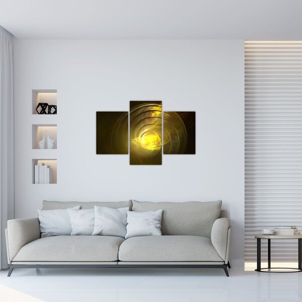 Slika žute apstraktne spirale (90x60 cm)