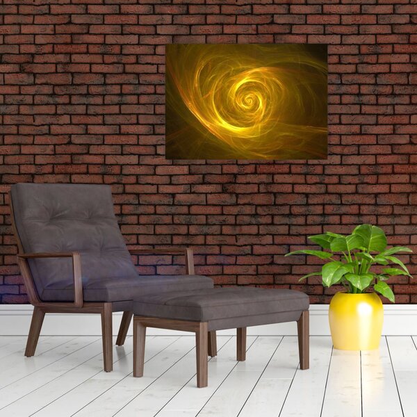 Slika apstraktne žute spirale (70x50 cm)