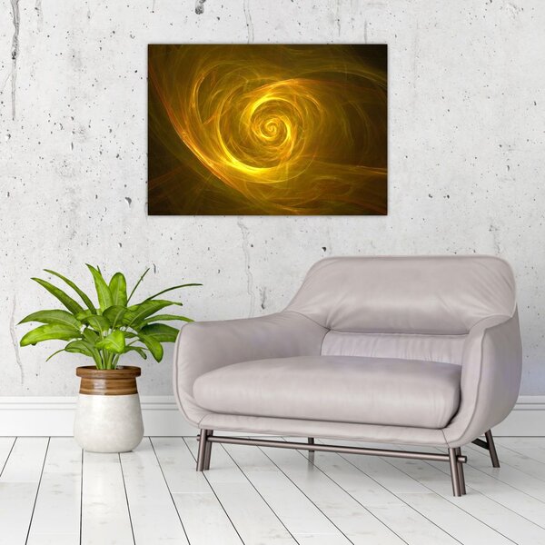 Slika apstraktne žute spirale (70x50 cm)
