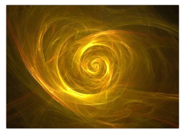 Slika apstraktne žute spirale (70x50 cm)