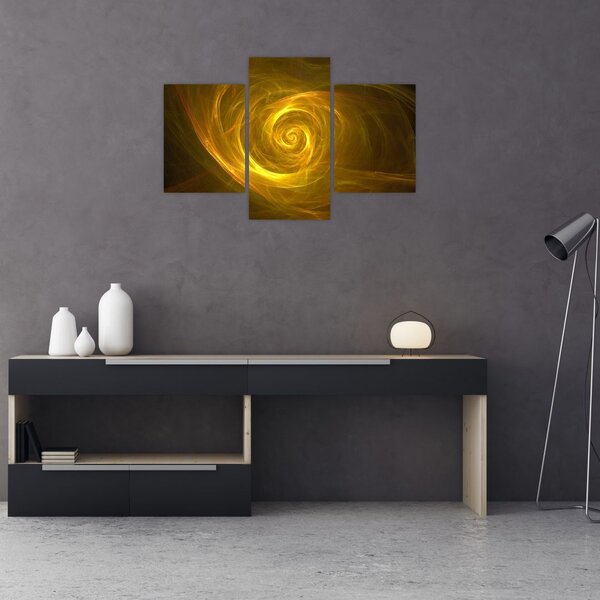 Slika apstraktne žute spirale (90x60 cm)