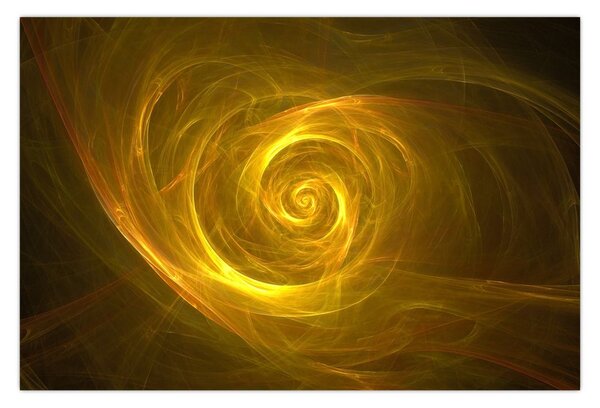Slika apstraktne žute spirale (90x60 cm)