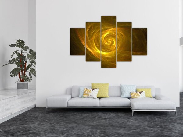 Slika apstraktne žute spirale (150x105 cm)