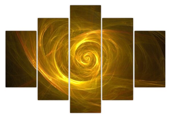 Slika apstraktne žute spirale (150x105 cm)