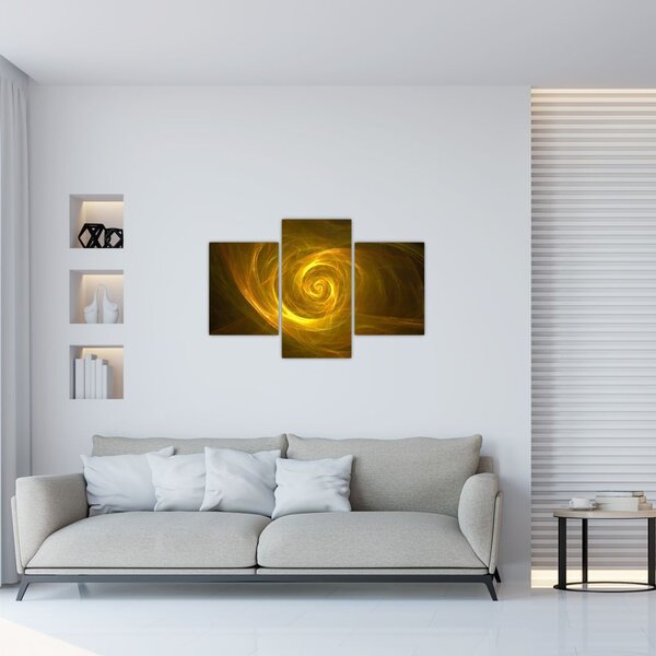 Slika apstraktne žute spirale (90x60 cm)
