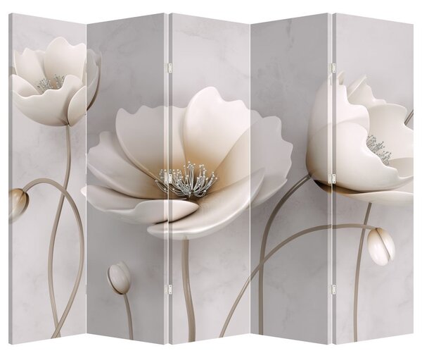 Paravan - Bijelo cvijeće (210x170 cm)