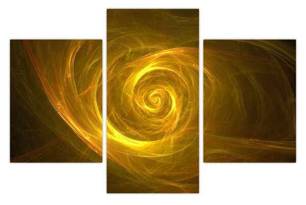Slika apstraktne žute spirale (90x60 cm)