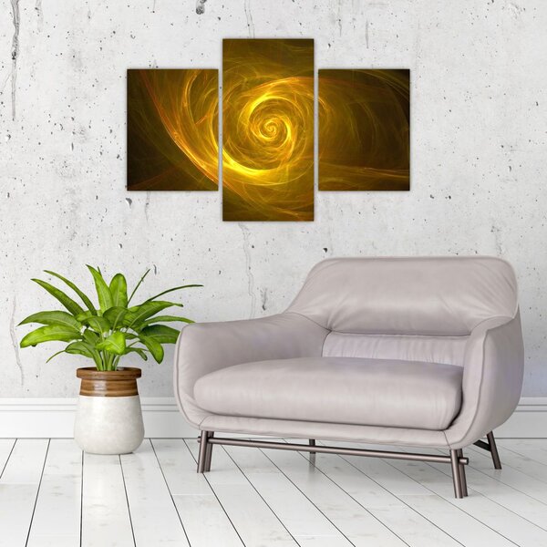 Slika apstraktne žute spirale (90x60 cm)