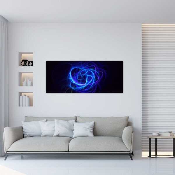Slika plavog apstraktog klupka (120x50 cm)