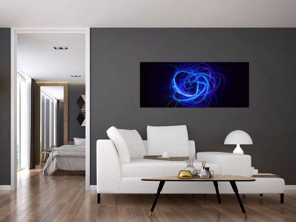 Slika plavog apstraktog klupka (120x50 cm)