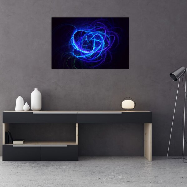 Slika plavog apstraktog klupka (90x60 cm)
