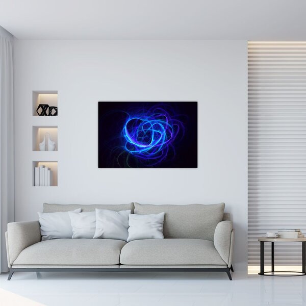 Slika plavog apstraktog klupka (90x60 cm)
