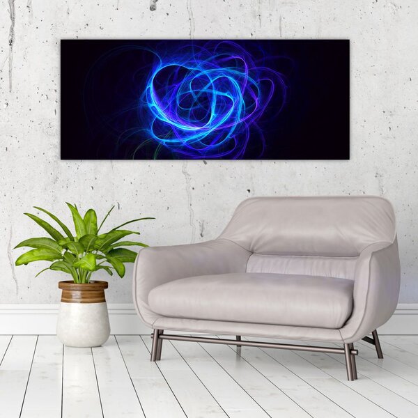 Slika plavog apstraktog klupka (120x50 cm)