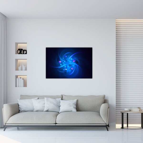 Moderna slika plave apstrakcije (90x60 cm)
