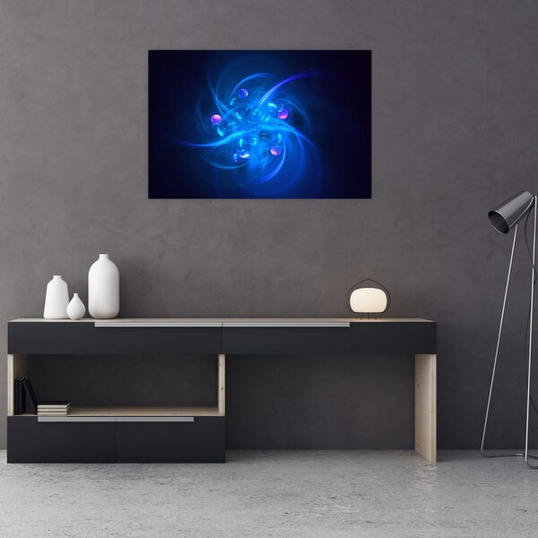Moderna slika plave apstrakcije (90x60 cm)