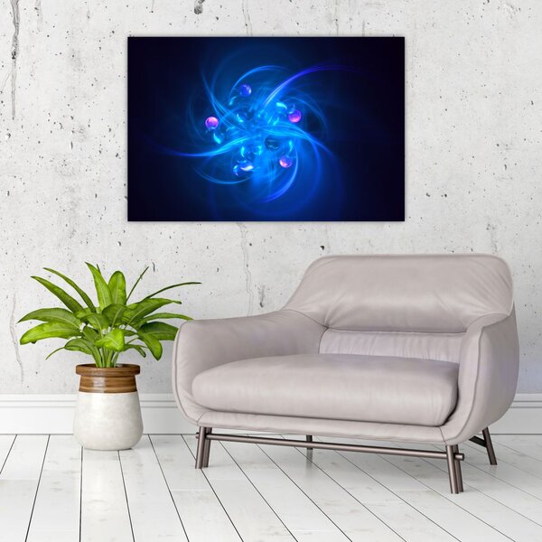 Moderna slika plave apstrakcije (90x60 cm)