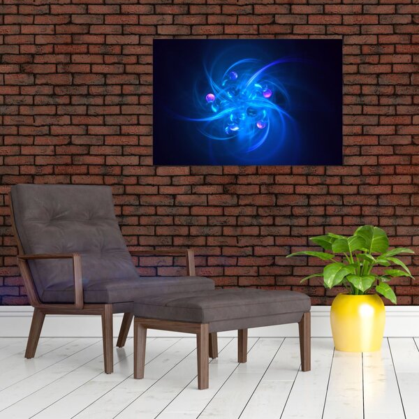 Moderna slika plave apstrakcije (90x60 cm)