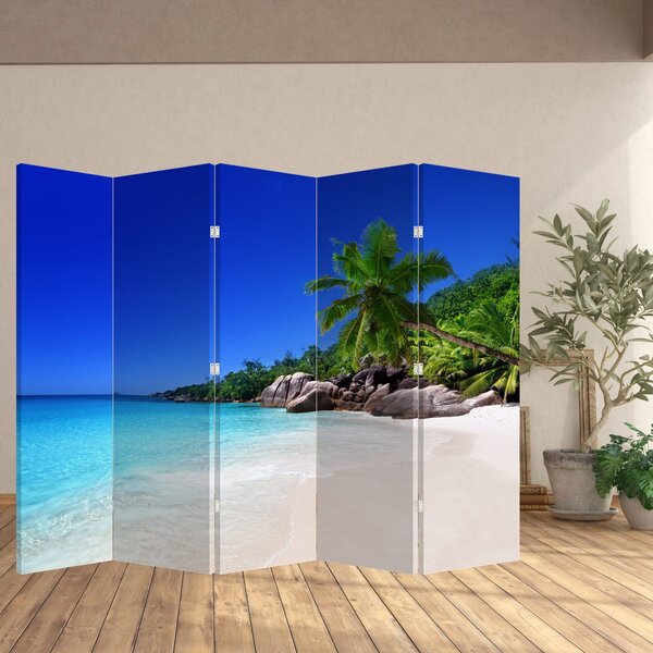 Paravan - Plaža na otoku Praslin (210x170 cm)