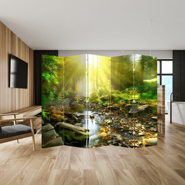 Paravan - Rijeka u zelenoj šumi (210x170 cm)