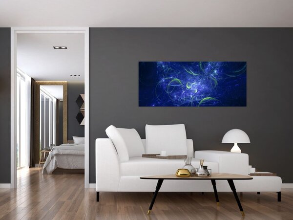 Slika - plava apstrakcija (120x50 cm)