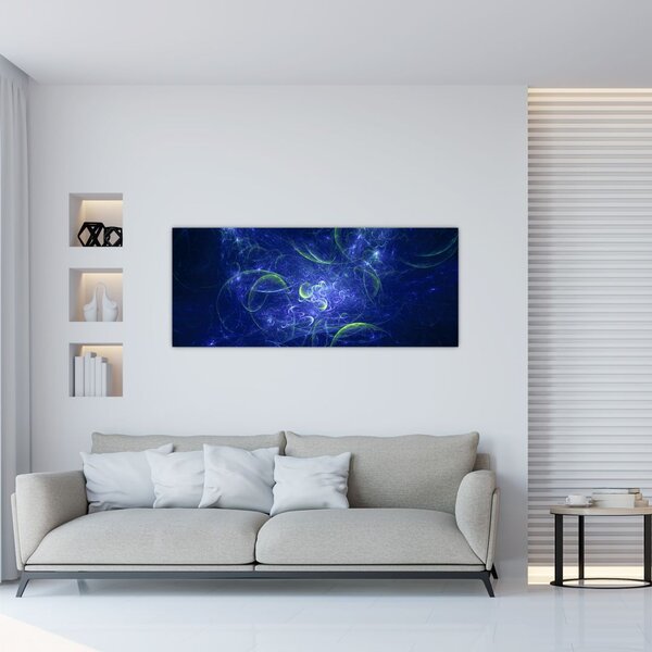 Slika - plava apstrakcija (120x50 cm)