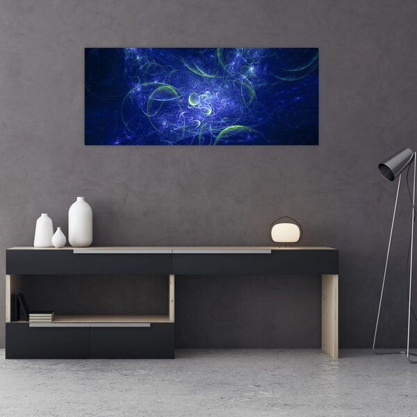 Slika - plava apstrakcija (120x50 cm)