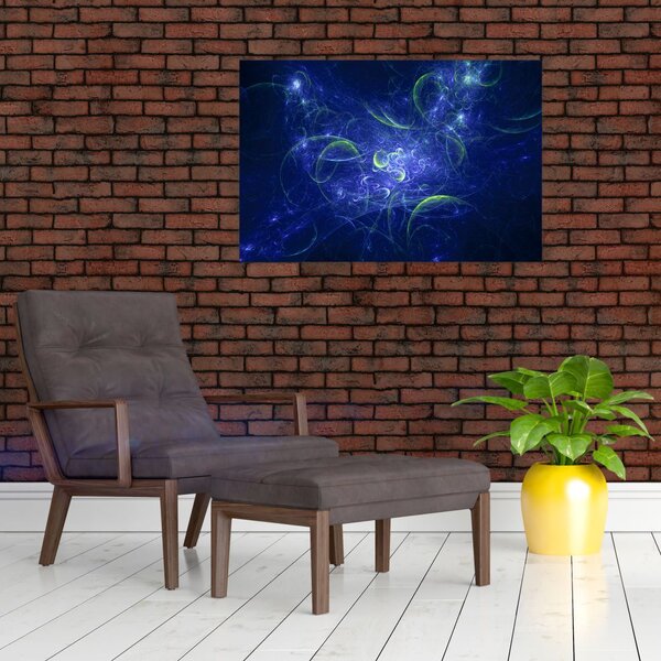 Slika - plava apstrakcija (90x60 cm)