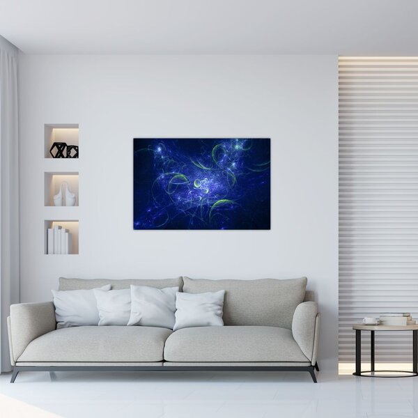 Slika - plava apstrakcija (90x60 cm)