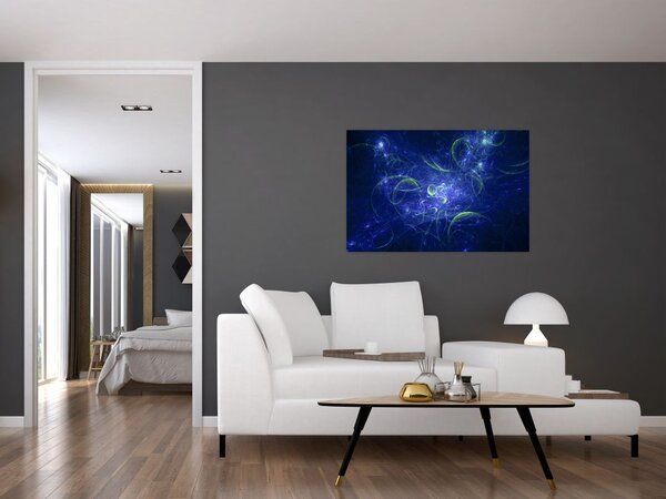 Slika - plava apstrakcija (90x60 cm)