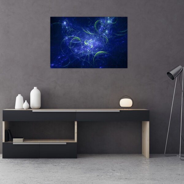 Slika - plava apstrakcija (90x60 cm)